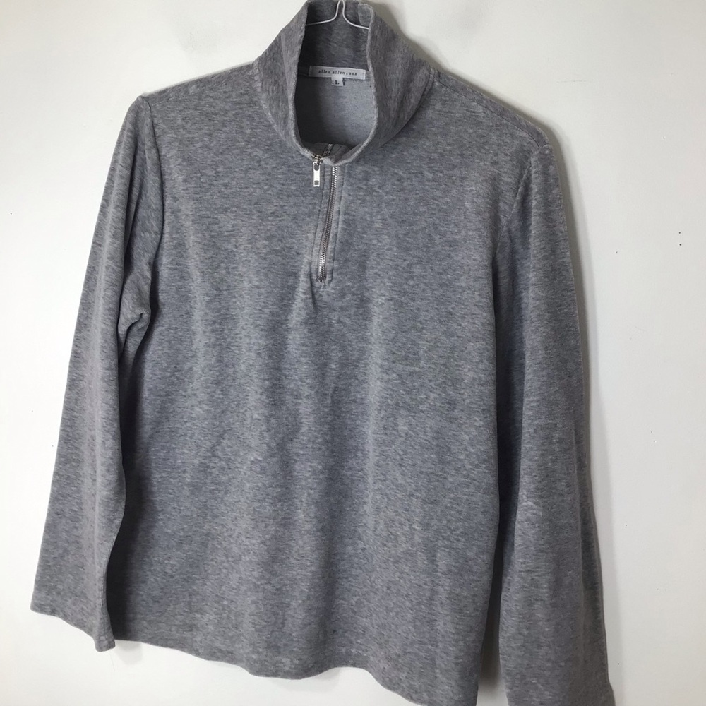 Allen Allen USA sweatshirt 1/4zip top women large grey